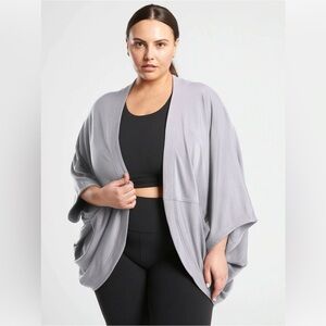 Athleta Ethereal Cocoon Wrap Size 1X/2X Violet Comfort Lagenlook Drape